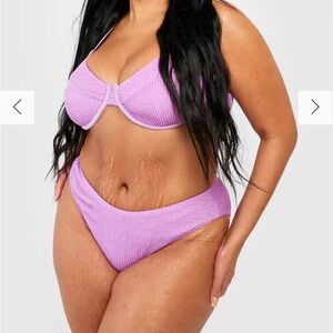 Crinkle underwire bikini
